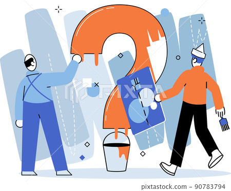 Question mark, obtaining information of interest. FAQ help. Problem and solution concept metaphor. Choice or answer 90783794