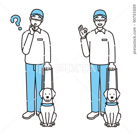 導盲犬全身人 90783889