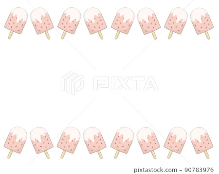 草莓冰淇淋的框架插圖 90783976