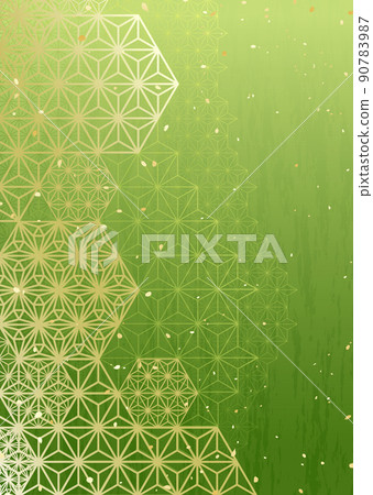 帶有麻葉圖案的日式矢量素材 90783987