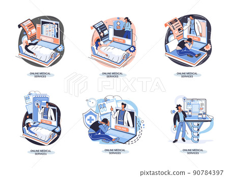 Online medical services website and mobile applications, get professional medical consultations metaphor 90784397