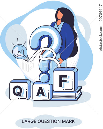 Ladge question mark. Problem and solution concept metaphor. Ask questions. FAQ frequently asked help 90784447