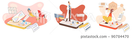 Online medical services mobile application, consultation and prescription medicine, diagnostics metaphor, e-health 90784470