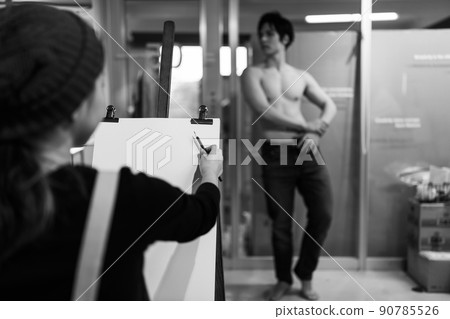 Young people studying art 90785526