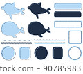 Dolphin and whale memos, sticky notes, summer illustration images 90785983