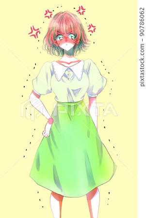 Angry woman trembling mark with muka Angry woman trembling mark with muka 90786062