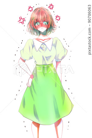 Angry woman trembling mark with muka Angry woman trembling mark with muka 90786063