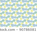 Yellow or light blue colorful hexagonal flower pattern pattern background image 90786081