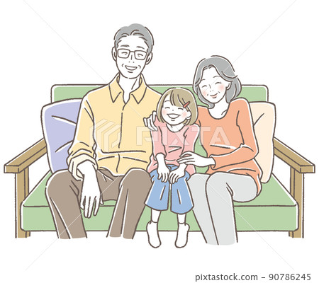 Grandpa grandma and grandson 90786245