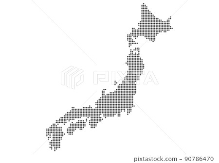 用圓點繪製的日本列島 90786470