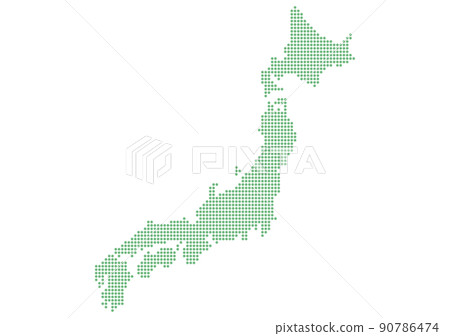Japanese archipelago drawn with dots Japanese archipelago drawn with dots 90786474
