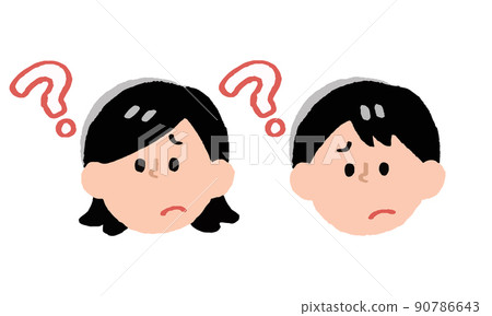 Men and women facial expressions set (handwritten color) 90786643