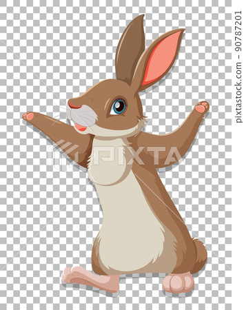 Cute rabbit on grid background-插圖素材 [90787201] - PIXTA圖庫