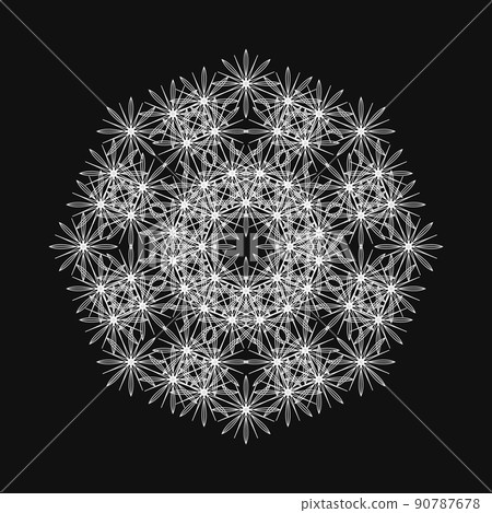 Geometric pattern Fractal pattern Mandala Simple Aiko Monotone pattern 90787678