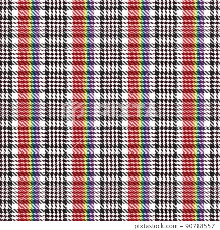 Rainbow Plaid Tartan Checkered Seamless Pattern 90788557