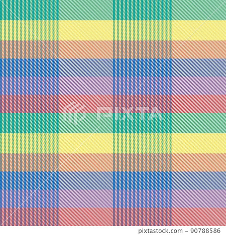 Rainbow Plaid Tartan Checkered Seamless Pattern 90788586