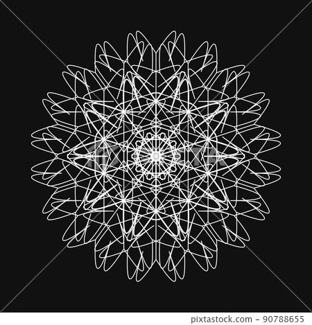 Geometric pattern Fractal pattern Mandala Simple icon Monotone pattern 90788655