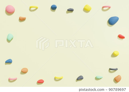 3d background with the image of a bouldering wall. Frame material, with a blank in the center. 90789697