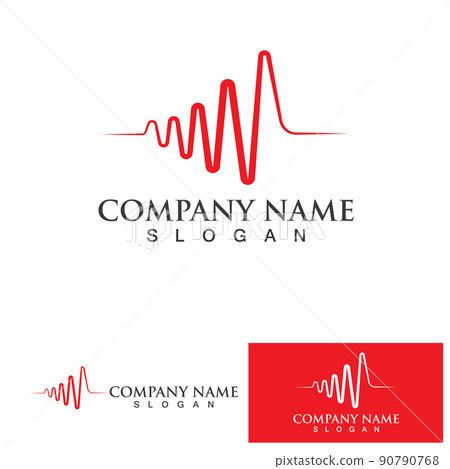 Heart beat monitor pulse line art vector icon, Ecg heartbeat. cardiology symbol. logo for cardiologist. Medical icon 90790768