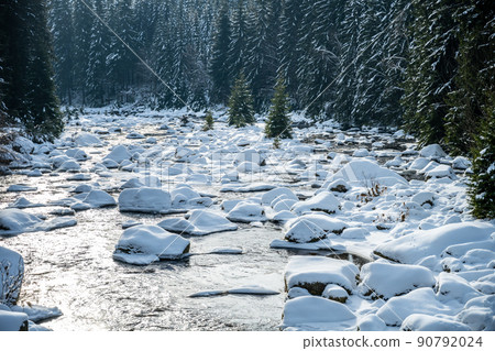 Jizera river in winter time 90792024
