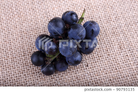Fresh organic black grape. Country style. 90793135