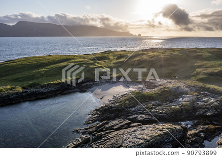 The beautiful Island Inishbarnog at Rossbeg in County Donegal - Ireland. 90793899