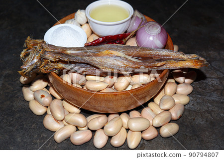 jackfruit seeds with dry fish and spice 90794807