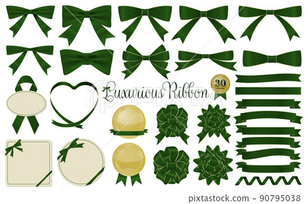 Luxury green ribbon set 90795038