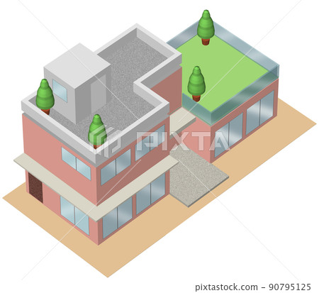 Image of a detached house by 3D illustration Image of a detached house by 3D illustration 90795125