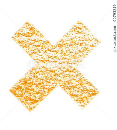 Symbol drawn with crayon Kakeru x orange background white with high resolution pass Other colors available Symbol drawn with crayon Kakeru x orange background white with high resolution pass Other colors available 90795216