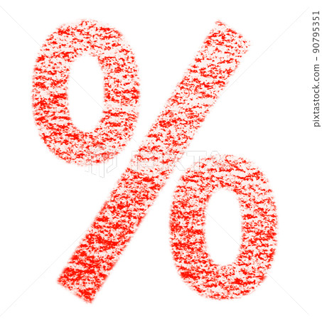 Symbol drawn with crayon Percent% Red background White With high resolution pass Other colors available 90795351