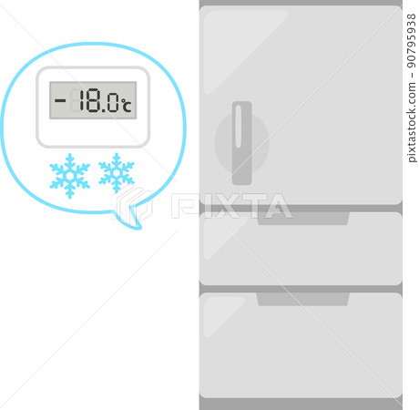 冰櫃和溫度計顯示-18℃ 90795938