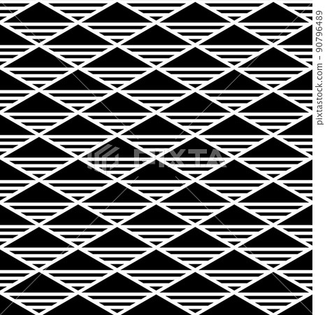 Seamless geometric diamonds and triangles pattern. Black and white texture. Seamless geometric diamonds and triangles pattern. Black and white texture. 90796489