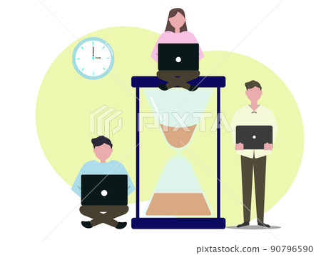 People who concentrate by the delivery date Background transparency time Delivery date Business PC Teamwork Hourglass Illustration People who concentrate by the delivery date Background transparency time Delivery date Business PC Teamwork Hourglass Illustration 90796590