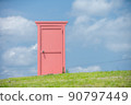 Blue sky and lawn and Anywhere Door Blue sky and lawn and Anywhere Door 90797449