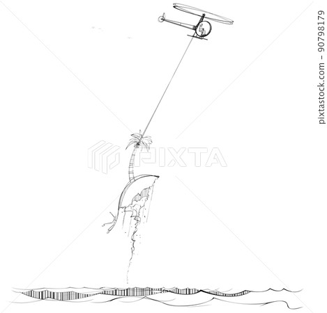 Desert Island dragged away by rescue helicopter 90798179
