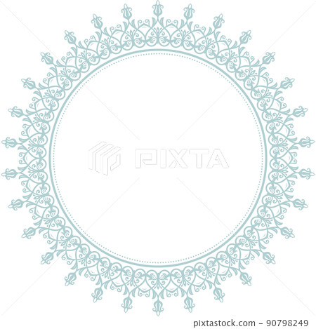 Floral Abstract Round Vector Frame With Arabesques 90798249