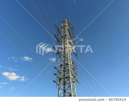 Power transmission tower and blue sky Power transmission tower and blue sky 90798424
