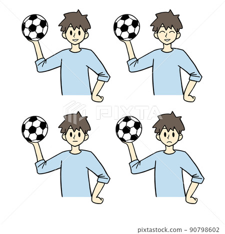 Soccer boy facial expression 4-piece set 90798602