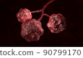3d Rendering of Alveoli in lungs. Clipping path included 90799170