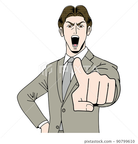 A businessman pointed to by American comics touch 90799610