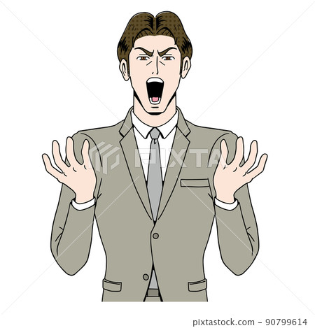 Angry businessman of American comics touch Angry businessman of American comics touch 90799614