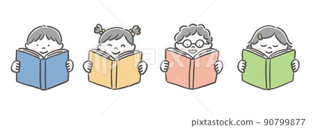 Children enjoying reading Children enjoying reading 90799877