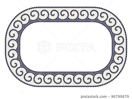 Ancient mosaic frame. Decorative antique stone ornament. Ancient mosaic frame. Decorative antique stone ornament. 90799879