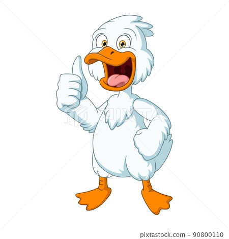 Cute duck cartoon giving a thumb up Cute duck cartoon giving a thumb up 90800110