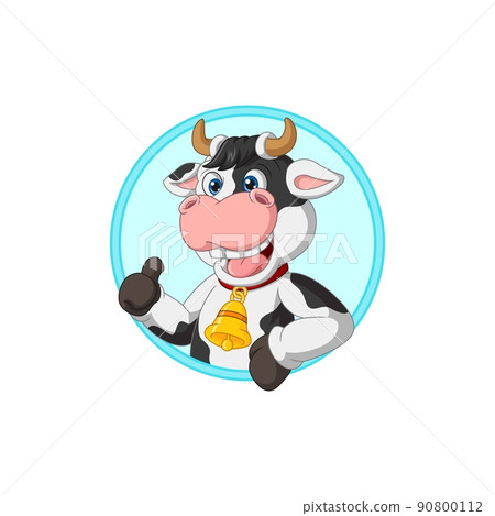 Cartoon funny cow giving a thumb up Cartoon funny cow giving a thumb up 90800112