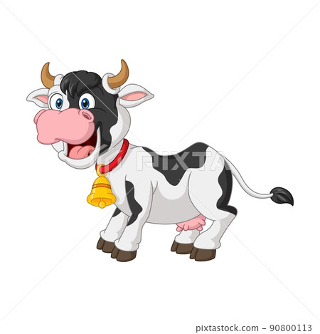 Cartoon funny cow isolated on white background Cartoon funny cow isolated on white background 90800113