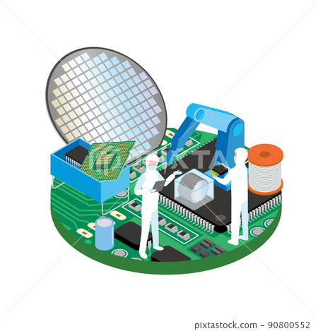 Image Illustration Of Semiconductor Industry - Stock Illustration ...