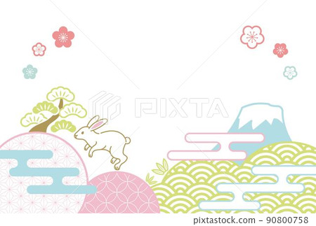 New Year's card for the year of the rabbit in 2023 (without words) New Year's card for the year of the rabbit in 2023 (without words) 90800758