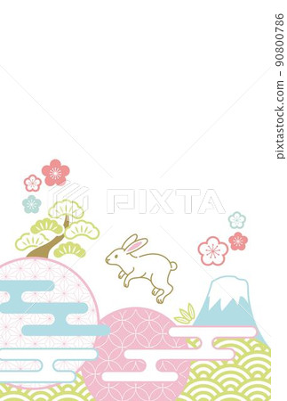 New Year's card for the year of the rabbit in 2023 (without words) New Year's card for the year of the rabbit in 2023 (without words) 90800786
